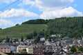 Koblenz, Germany - 06 25 2020: Koblenz-GÃÂ¼ls with the vineyards above