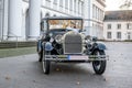 Koblenz Germany 12.12.2019 Oldtimer old antique Ford Typ A Tudor Sedan, built at year 1928 during a Wedding Decorated Royalty Free Stock Photo