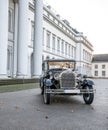 Koblenz Germany 12.12.2019 Oldtimer old antique Ford Typ A Tudor Sedan, built at year 1928 during a Wedding Decorated Royalty Free Stock Photo