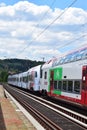 Koblenz, Germany - 06 25 2020: regional train with bike wagon on GÃÂ¼lser BrÃÂ¼cke