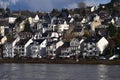 Koblenz, Germany - 02 11 2021: Rhein shore in Koblenz. houses m the Rhine up the hill Royalty Free Stock Photo