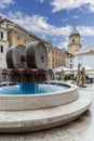 Kobler Square Fountain with modern water-fountain, Rijeka, Croatia