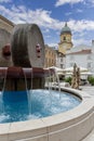 Kobler Square Fountain with modern water-fountain, Rijeka, Croatia