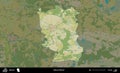 Kobryn District highlighted, Belarus. Topographic Humanitarian Royalty Free Stock Photo