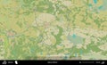 Kobryn District outlined, Belarus. Topographic Humanitarian Royalty Free Stock Photo