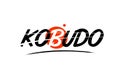 kobudo word text logo icon with red circle design