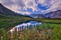 Kobylie pleso tarn under Zavory saddle in High Tatras during summer