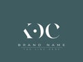 KOC abstract letter logo design Royalty Free Stock Photo
