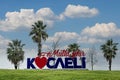 Kocaeli, Turkey - March 11, 2023: \' Happy City Kocaeli \' write in Seka Park