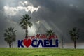 Kocaeli, Turkey - March 11, 2023: \' Happy City Kocaeli \' write in Seka Park