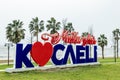 Kocaeli, Turkey - March 11, 2023: \' Happy City Kocaeli \' write in Seka Park