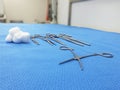 Kocher Forceps And Cotton Ball Royalty Free Stock Photo