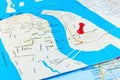 Kochi city map - pin points at Kochi Naval Airport naval air station INS `Garuda` located on Willingdon Island