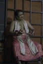 Kochi, India - March 15, 2014: An Indian classical dance form named Kathakali artist tells Indian mythological stories through