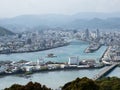 Panoramic view of Kochi city from the top of Mount Godai