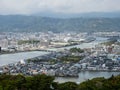 Panoramic view of Kochi city from the top of Mount Godai