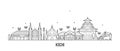 Kochi skyline India Trendy vector linear style Royalty Free Stock Photo