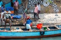 KOCHIN, INDIA-FEBRUARY 24: Fishermen on the city port on February 24, 2013 in Kochin, India. Indian fishermen using traditional C
