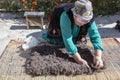 Traditional felt making in Kyrgyzstan