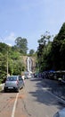 kodaikanal Silver Cascade Waterfall with tourists from the Dindigul Kodai route Royalty Free Stock Photo