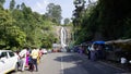 kodaikanal Silver Cascade Waterfall with tourists from the Dindigul Kodai route Royalty Free Stock Photo