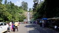 kodaikanal Silver Cascade Waterfall with tourists from the Dindigul Kodai route Royalty Free Stock Photo