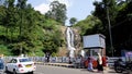 kodaikanal Silver Cascade Waterfall with tourists from the Dindigul Kodai route Royalty Free Stock Photo