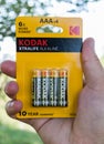 Kodak battery pack with 10 year warranty. Kodak promises 6 x more power. Photograph taken in the nature.