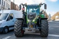 Koekelberg, Brussels Capital Region, Belgium - Farmers protesting with tractors for the governmental descision about the use of