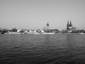 View of the city of Koeln, black and white Royalty Free Stock Photo