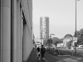 Koelntriangle skyscraper in Koeln, black and white Royalty Free Stock Photo