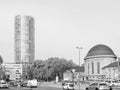 Koelntriangle skyscraper in Koeln, black and white Royalty Free Stock Photo