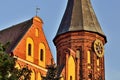 Koenigsberg Cathedral tower on a summer evening. Gothic of the 1