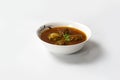 Kofta Curry, Delicious Meat Balls in thick spicy gravy in bowl on white background Royalty Free Stock Photo