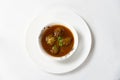 Kofta Curry, Delicious Meat Balls in thick spicy gravy in bowl on white background Royalty Free Stock Photo