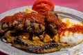 Kofta meatball in Turkey, KÃÂ¶fte Iskender dish served in Turkey.