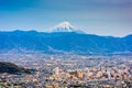 Kofu, Japan with Mt. Fuji Royalty Free Stock Photo