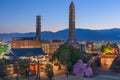 Kofu, Yamanashi, Japan Castle Grounds and Cityscape at Dusk