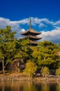 Kofukuji Pagoda with Sarusawa Pond in Nara