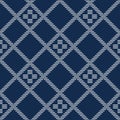 Kogin embroidery. Asian motif. Seamless pattern.