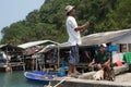 Locals of Fishing village on the Eastern shore, which consists of houses on stilts built into the sea.