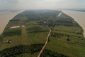 Koh Dach - Silk Island, Island on Mekong river in Phnom Penh Cambodia Asia Aerial Drone Photo