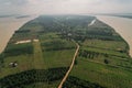 Koh Dach - Silk Island, Island on Mekong river in Phnom Penh Cambodia Asia Aerial Drone Photo