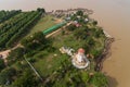 Koh Dach - Silk Island, Island on Mekong river in Phnom Penh Cambodia Asia Aerial Drone Photo