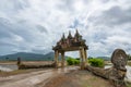 Koh Kas pagoda - A pagoda between large rice field in An Giang Province, Vietnam Royalty Free Stock Photo