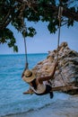 Koh Kham Trat Thailand, people relax on tropical Island Koh Kam Thailand, White beach and coast of the blue sea at Koh Royalty Free Stock Photo