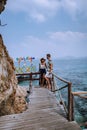 Koh Kham Trat Thailand, people relax on tropical Island Koh Kam Thailand, White beach and coast of the blue sea at Koh Royalty Free Stock Photo