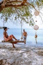 Koh Kham Trat Thailand, people relax on tropical Island Koh Kam Thailand, White beach and coast of the blue sea at Koh Royalty Free Stock Photo