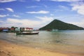 Koh Kon island seeing from Koh Rong Samlon island, Gulf of Thailand, Cambodia Royalty Free Stock Photo