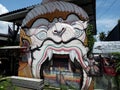 Khon mask featured on a house facade